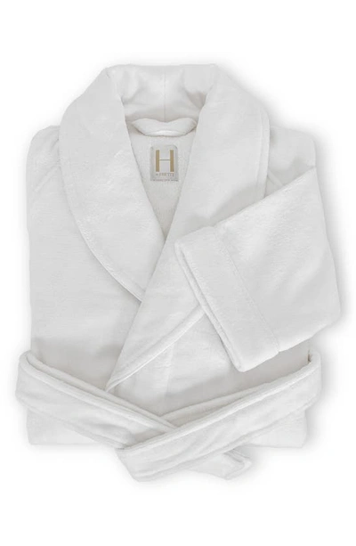Shop Frette Shawl Collar Cotton Terry Velour Robe In White