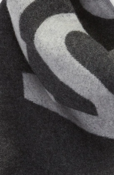 Shop Acne Studios Toronty Logo Wool Blend Scarf In Grey/ Light Grey