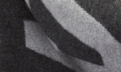 Shop Acne Studios Toronty Logo Wool Blend Scarf In Grey/ Light Grey