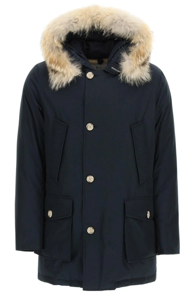 Shop Woolrich Artic Df Parka With Coyote Fur In Blk Black