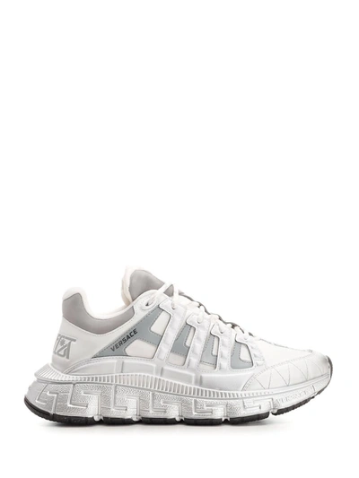 Shop Versace White Trigreca Sneakers