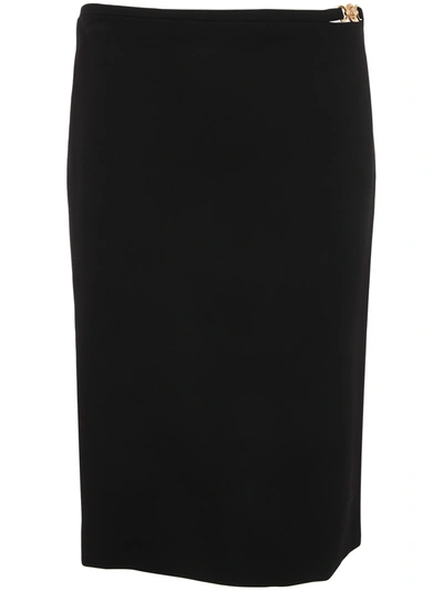 Shop Versace Skirt Stretch Wool Fabric In Black