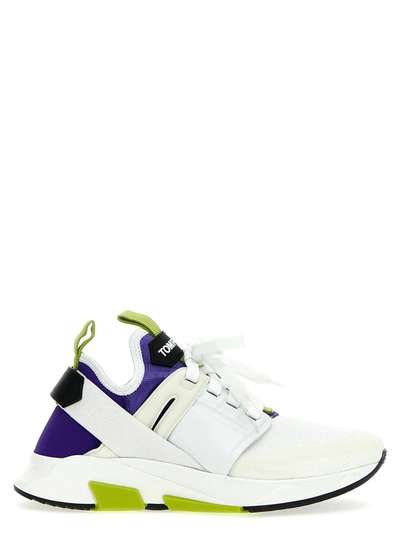 Shop Tom Ford Low Sneakers In Viola Bianco