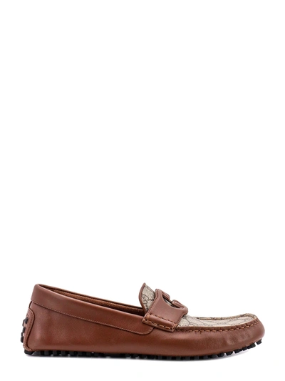 Shop Gucci Driver Loafer In Brown