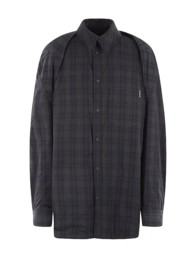 Shop Balenciaga Detachable Shirt In Grey Khaki Overdyed