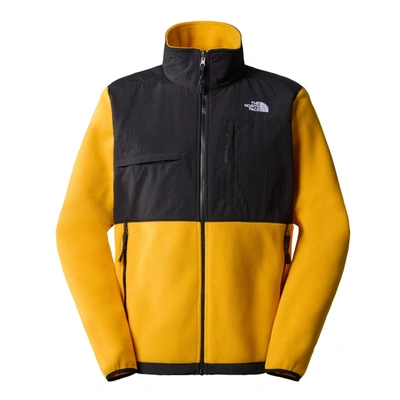 Shop The North Face M Denali Jacket In Summit Gold Tnf Black