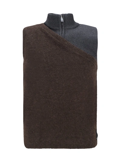 Shop Fendi Sweater In Cordovan/peltro