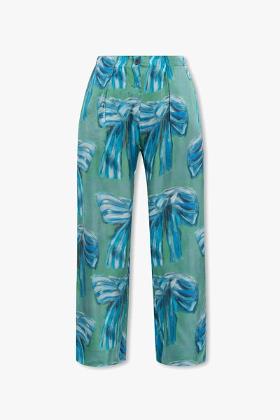 Shop Acne Studios Green Patterned Trousers In New