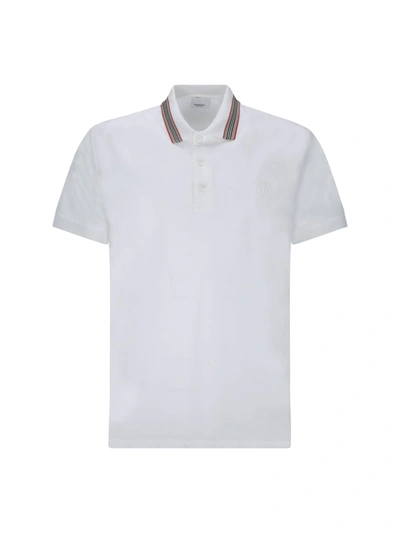 Shop Burberry Pierson Polo Shirt In White