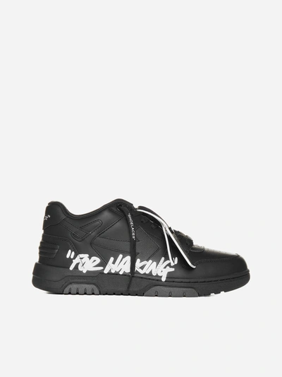 Off-white Black Leather Sneakers, ModeSens