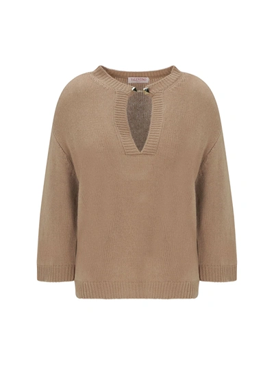 Shop Valentino Solid Sweater In Cammello