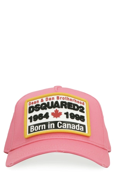 Shop Dsquared2 Logo Embroidery Baseball Cap In Rosa