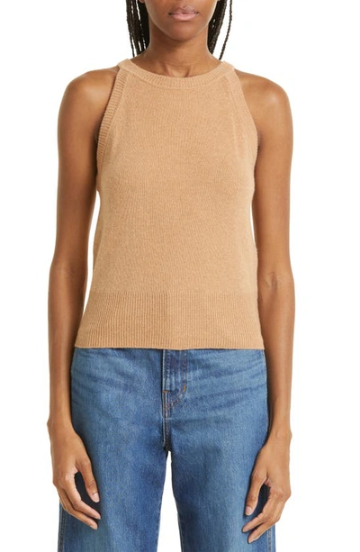 Shop Veronica Beard Myrick Cashmere Sweater Tank In Camel