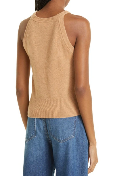 Veronica Beard Wide-knit Cashmere Knitted Top In Camel