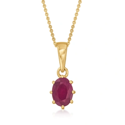 Shop Ross-simons Ruby Pendant Necklace In 14kt White Gold In Multi