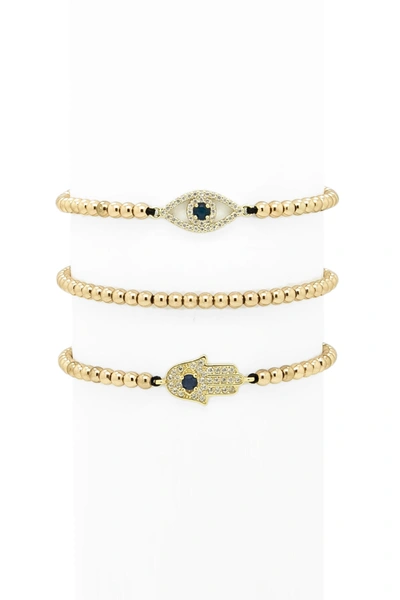 Shop Eye Candy La Ondine Bracelet Set In Gold