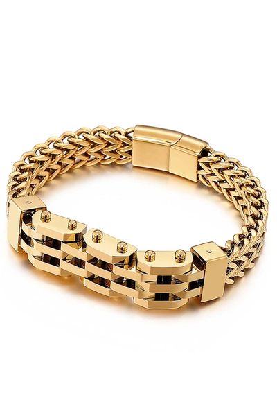 Shop Eye Candy La Lucas Titanium Bracelet In Gold