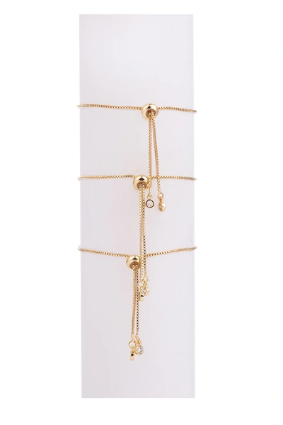 Eye Candy La Crescent Moon, Infinity & Eye Bracelet Set In Gold