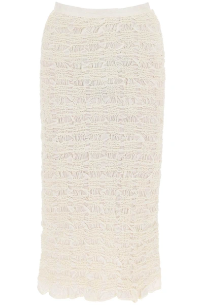 Shop Cecilie Bahnsen Ugne Midi Skirt In White