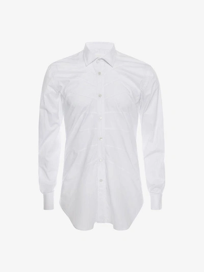 Shop Alexander Mcqueen Ribcage Darts Shirt In White