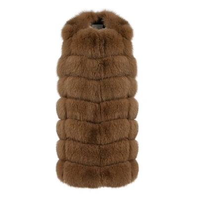 Wanan Touch Loki Brown Vest In Fox Fur