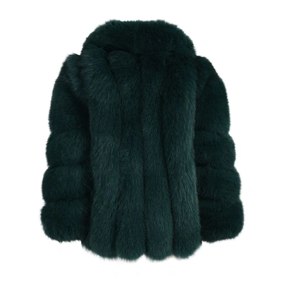 Wanan Touch Love Green Fox Fur Jacket