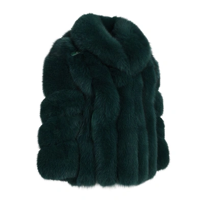 Wanan Touch Love Green Fox Fur Jacket