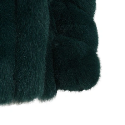 Wanan Touch Love Green Fox Fur Jacket