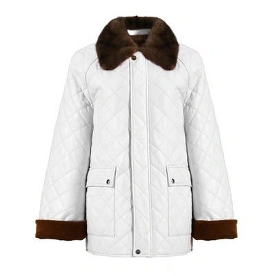 Wanan Touch Molly Bianca Leather And Mink Jacket