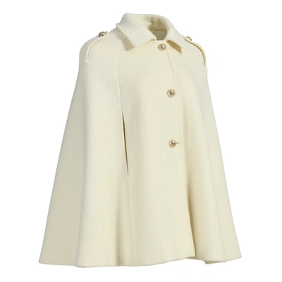 Wanan Touch Poncho Dinar White Mixed Cashmere