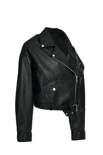Shop Wanan Touch Stella Jacket In Black Lambskin Leather
