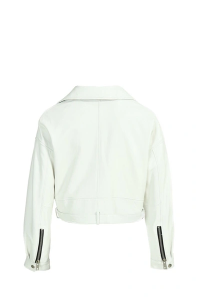 Shop Wanan Touch Stella Jacket In White Lambskin Leather