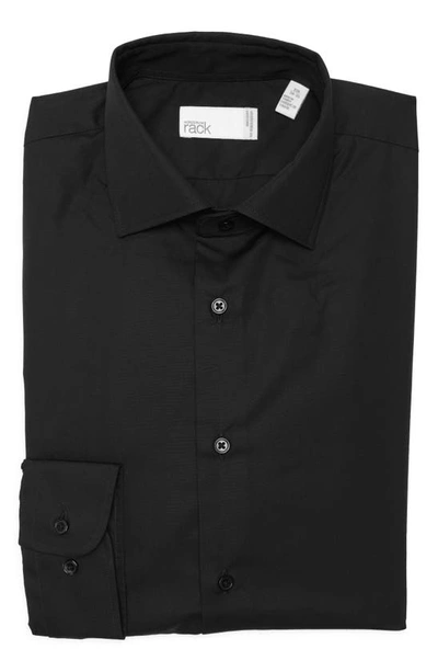 Shop Nordstrom Rack Traditional Fit Button-up Dress Shirt In Black Rock