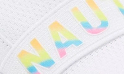 Shop Nautica Kids' Sloats Slip-on Sneaker In White/ Bright Gradient