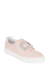 Roger Vivier Sneaky Viv Embellished Leather Sneakers In Pink