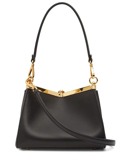 Shop Etro Women Small Vela Leather Shoulder Bag In Black
