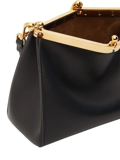 Shop Etro Women Small Vela Leather Shoulder Bag In Black