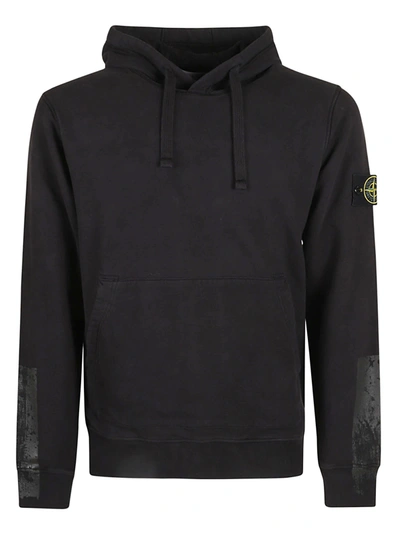 Shop Stone Island Dirt Effect Logo Patch Hoodie In V0029