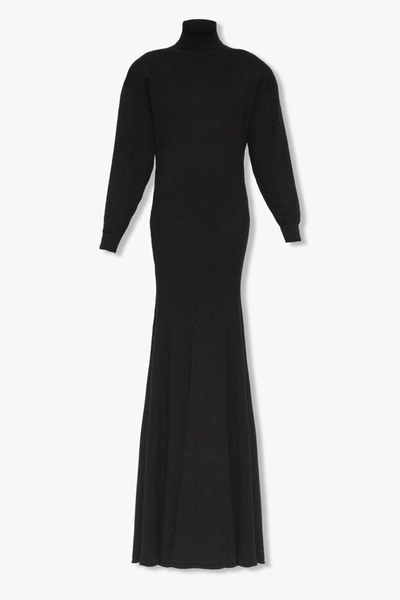 Shop Saint Laurent Black Cashmere Turtleneck Dress In New