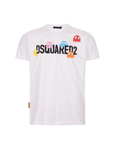 Shop Dsquared2 Pac-man Cigarette T-shirt In White In Bianco