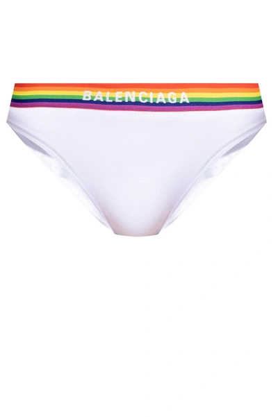 Shop Balenciaga White Briefs With Logo In New
