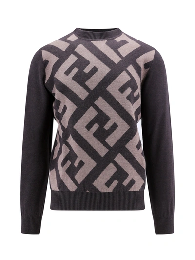 Shop Fendi Sweater In Cordovan/quinoa