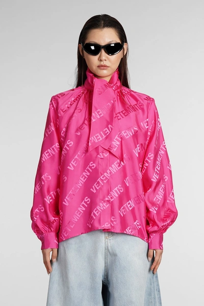 Shop Vetements Blouse In Rose-pink Viscose