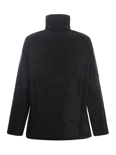 Barbour Reelin Waxed Cotton Jacket In Black