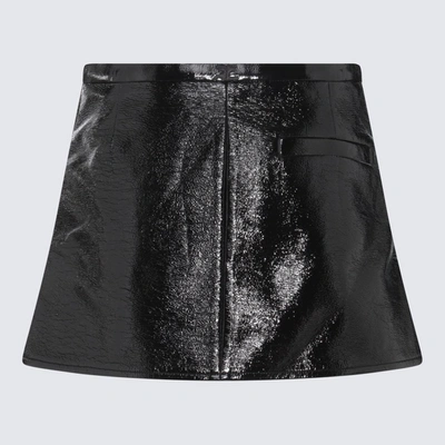Shop Courrèges Black Vynil Mini Skirt