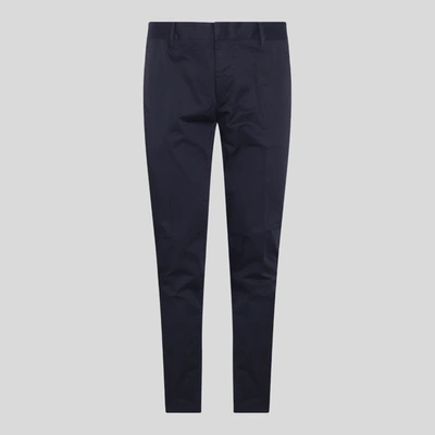 Shop Emporio Armani Blue Navy Cotton Blend Pants