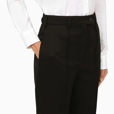 Shop Prada Regular Black Wool Trousers Women