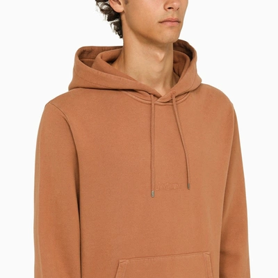 Shop Saint Laurent Copper-coloured Hoodie With Logo Men In White