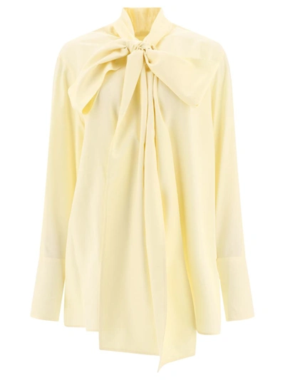 Shop Givenchy Blouse In Silk With Long Lavalliere In Beige