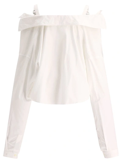 Shop Ambush "off Shoulder Cropped" Shirt In White